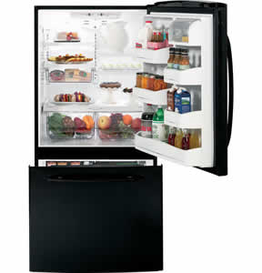 GE GDSC3KCYBB Bottom Freezer Drawer Refrigerator