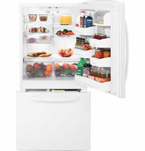 GE GDSC3KCYWW Bottom Freezer Drawer Refrigerator