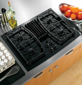 GE PGP989DNBB Profile Built-In Gas Downdraft Cooktop