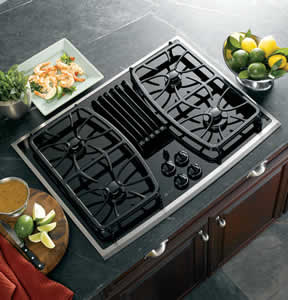 GE PGP989SNSS Profile Built-In Gas Downdraft Cooktop