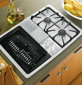 GE PGP990DENWW Profile Built-In Downdraft Gas Modular Cooktop